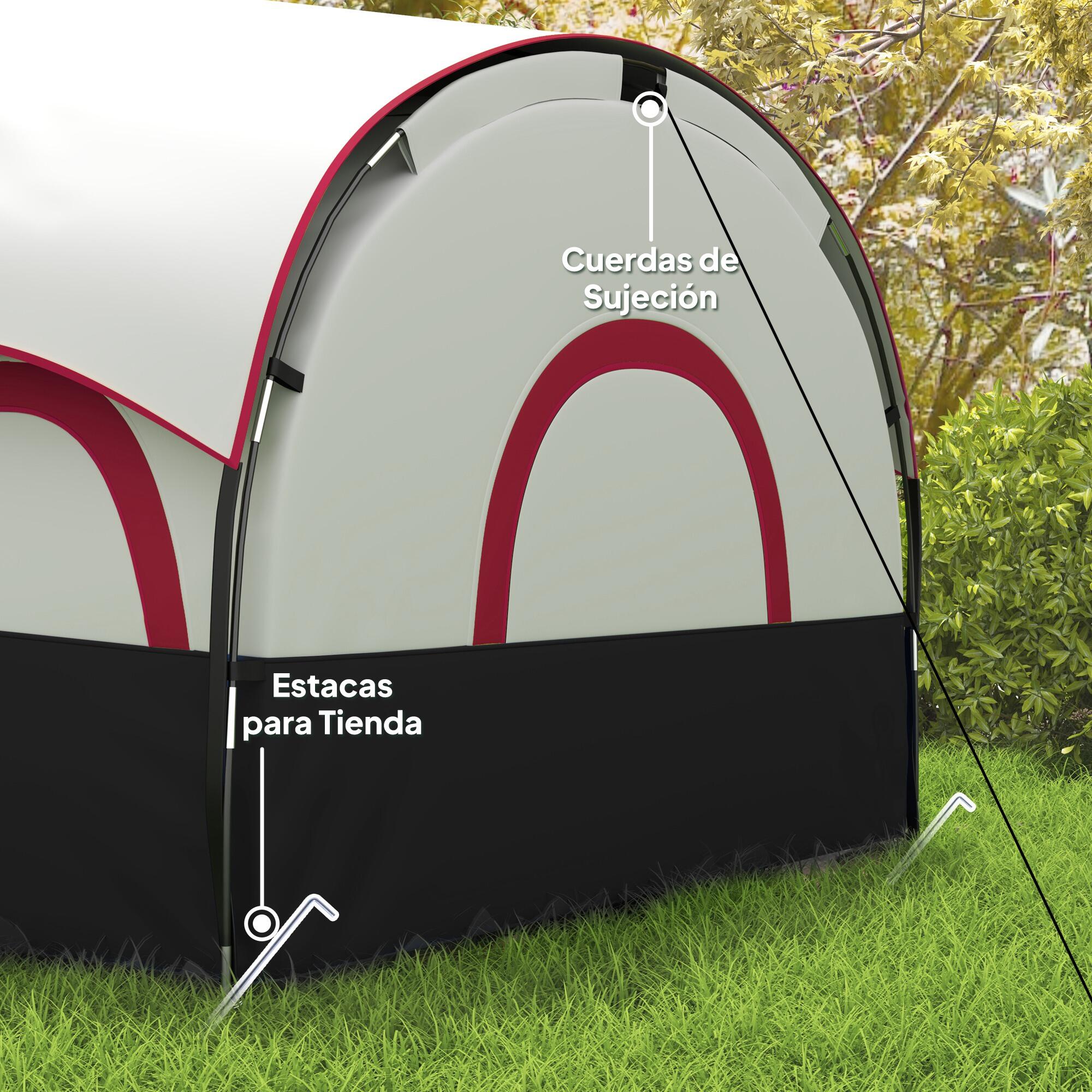 Tienda de Campaña Outsunny 435x251x195 cm Gris Oscuro y Blanco 6/7