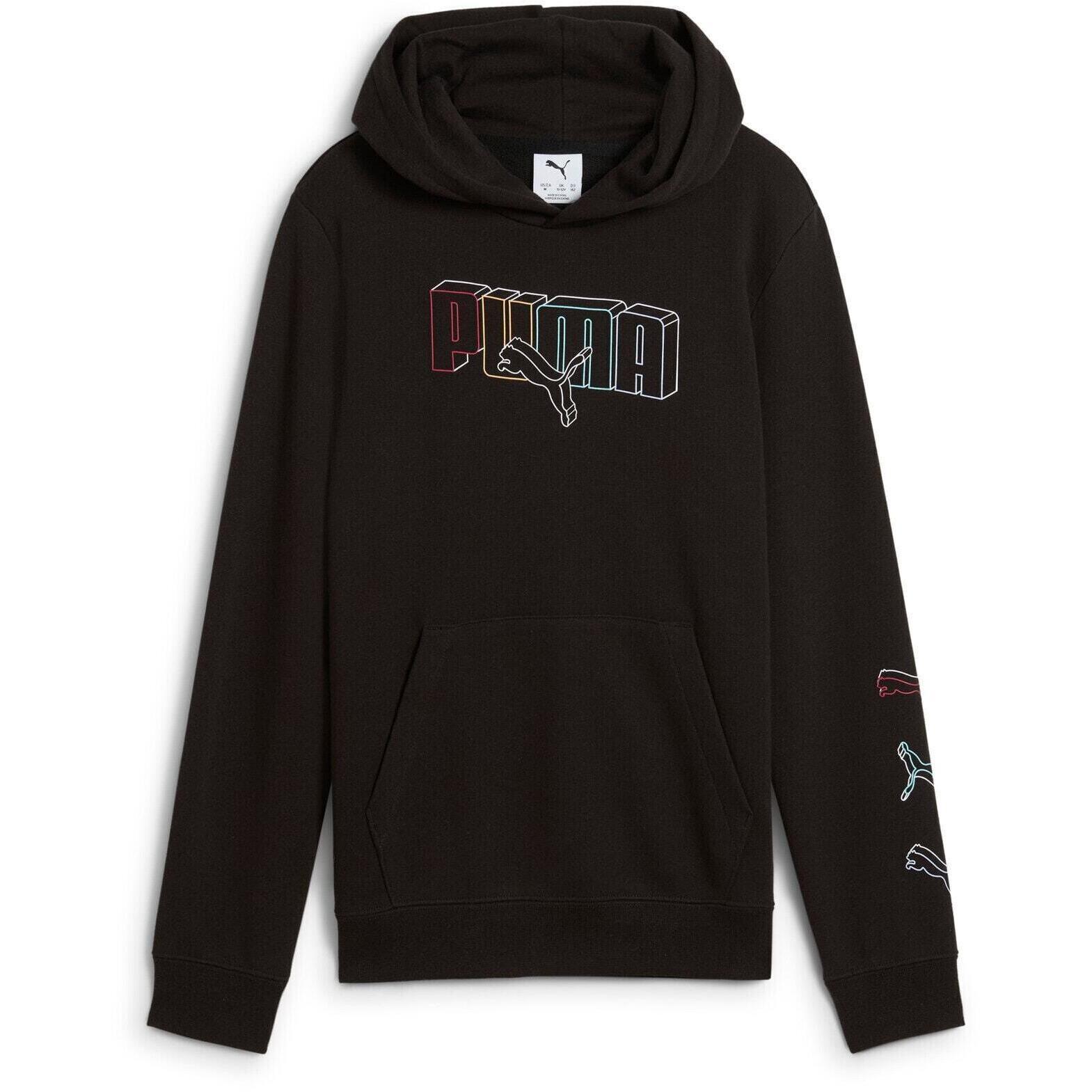 Cappuccio Puma Ess Logo Lab Execution Hoodie Tr B, Nero, Bambini 1/2