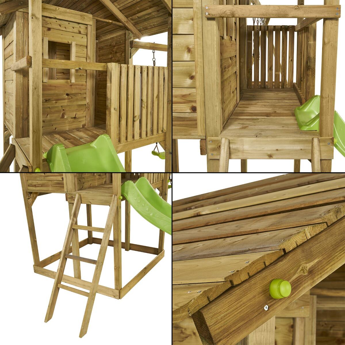 KANGUI Lotis WAPITI - Balançoires, toboggan, cabane avec balcon 5/5