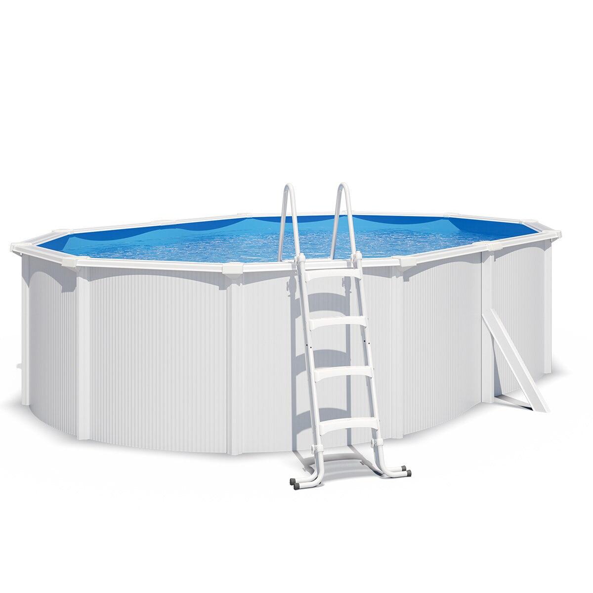 Trigano - Piscine Hors Sol Acier Ovale 4,90 X 3,65 X 1,2 M Blanche Saphir - Piscine - Blanc - Taille Unique - Decathlon