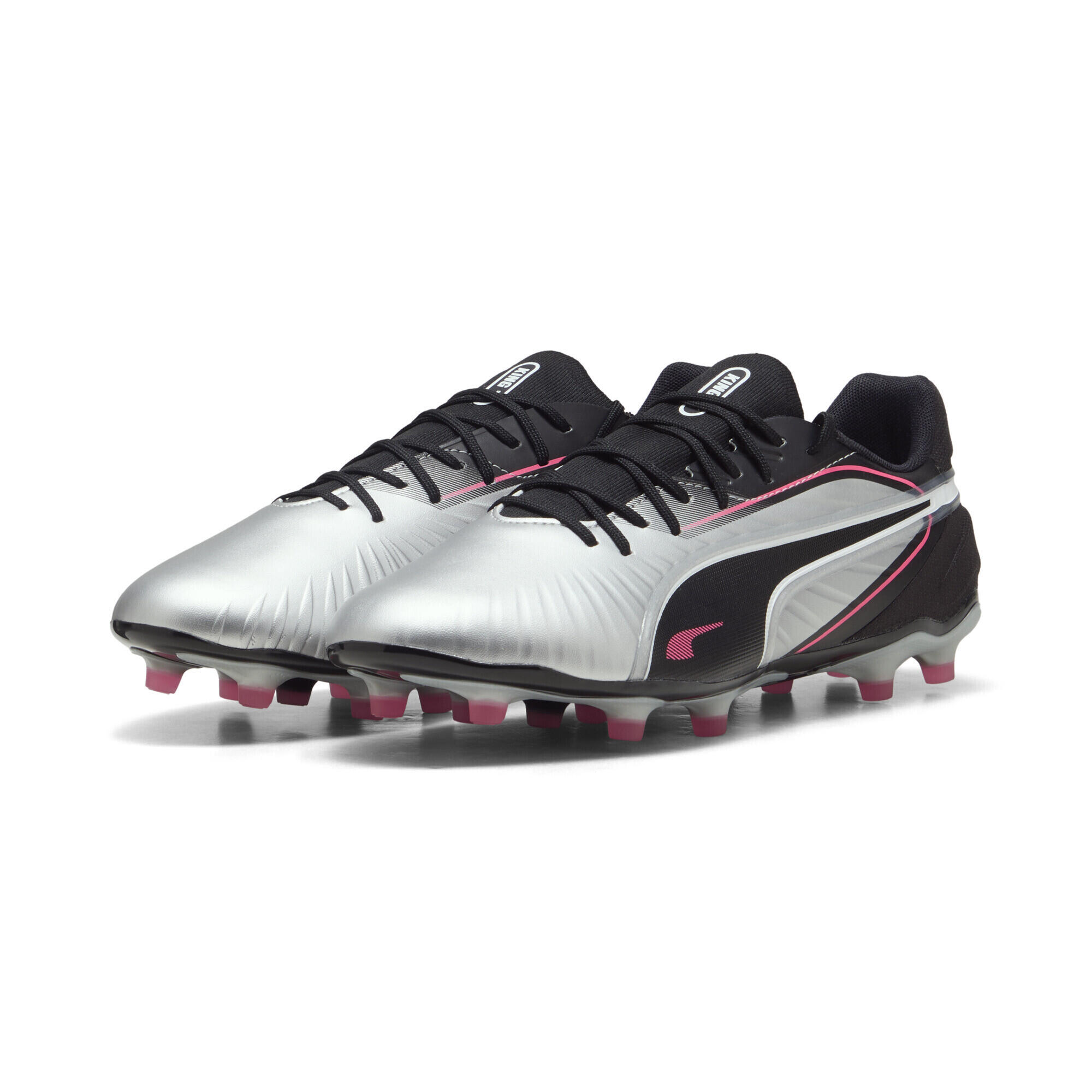 Puma - Chaussures De Football King Match Fg/ag Unisexe Puma - Chaussures De Football - Blanc|noir|rose - 43 - Decathlon