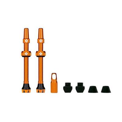 V2 ventielen voor tubeless banden - oranje - mtb & road