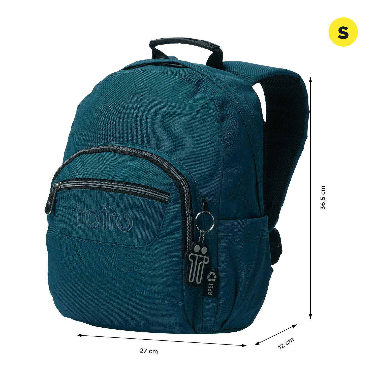 Totto Mochila escolar Tempera Moroccan Blue Poliéster reciclado 27 x 36.5 x 12 2/5