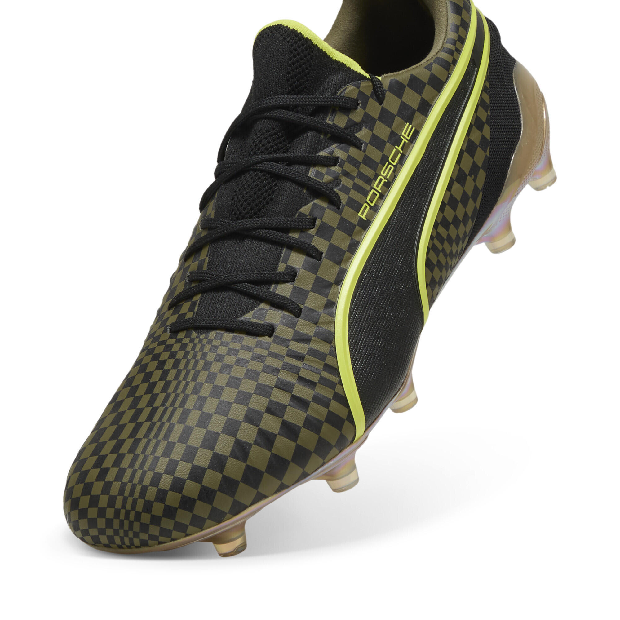 Ghete Fotbal Adulți King Ultimate X Porsche Fg/Ag Camuflaj Negru/Verde Neon PUMA 6/7