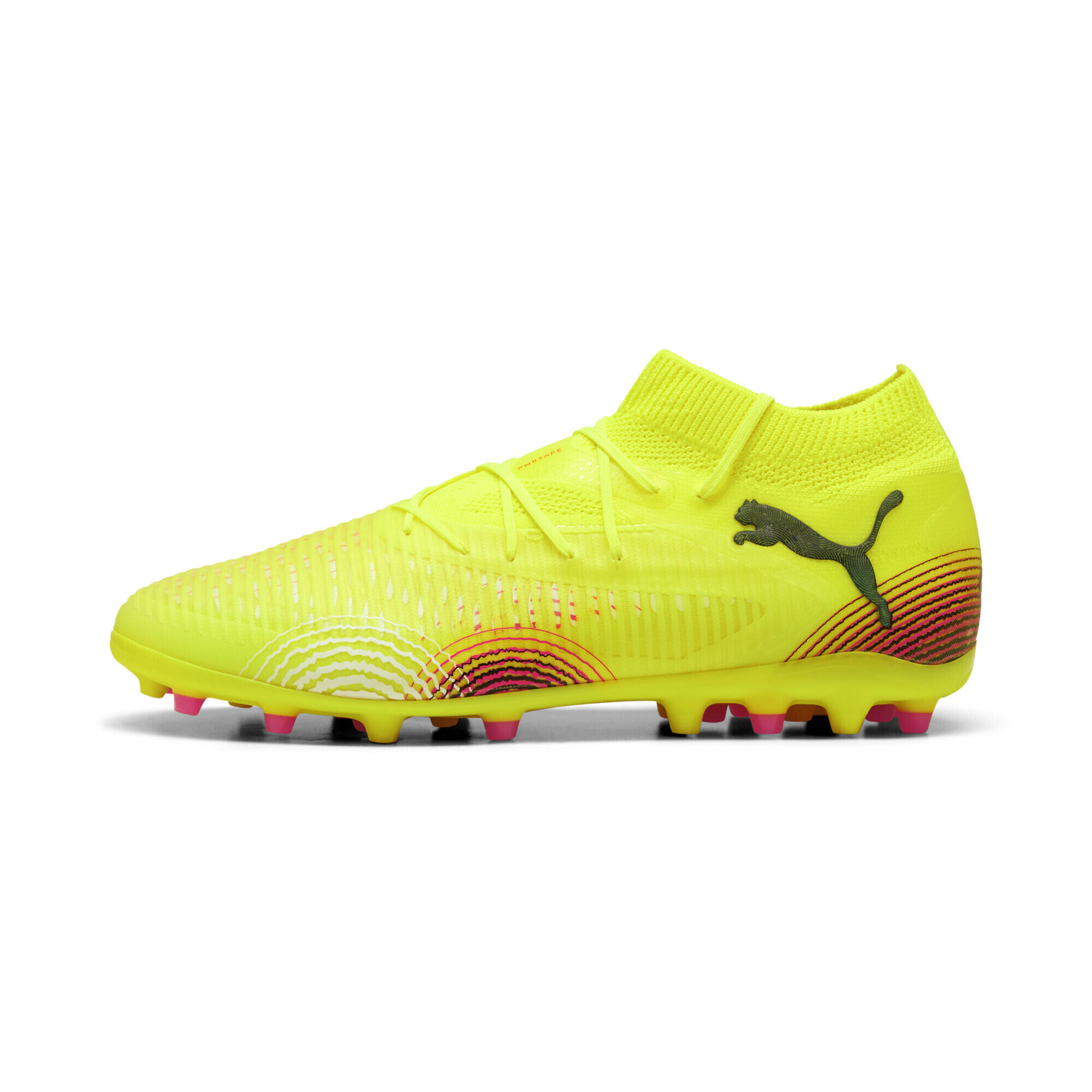 FUTURE 8 PRO MG Fußballschuhe Erwachsene PUMA Yellow Alert Black Sun Struck Pink 3/7