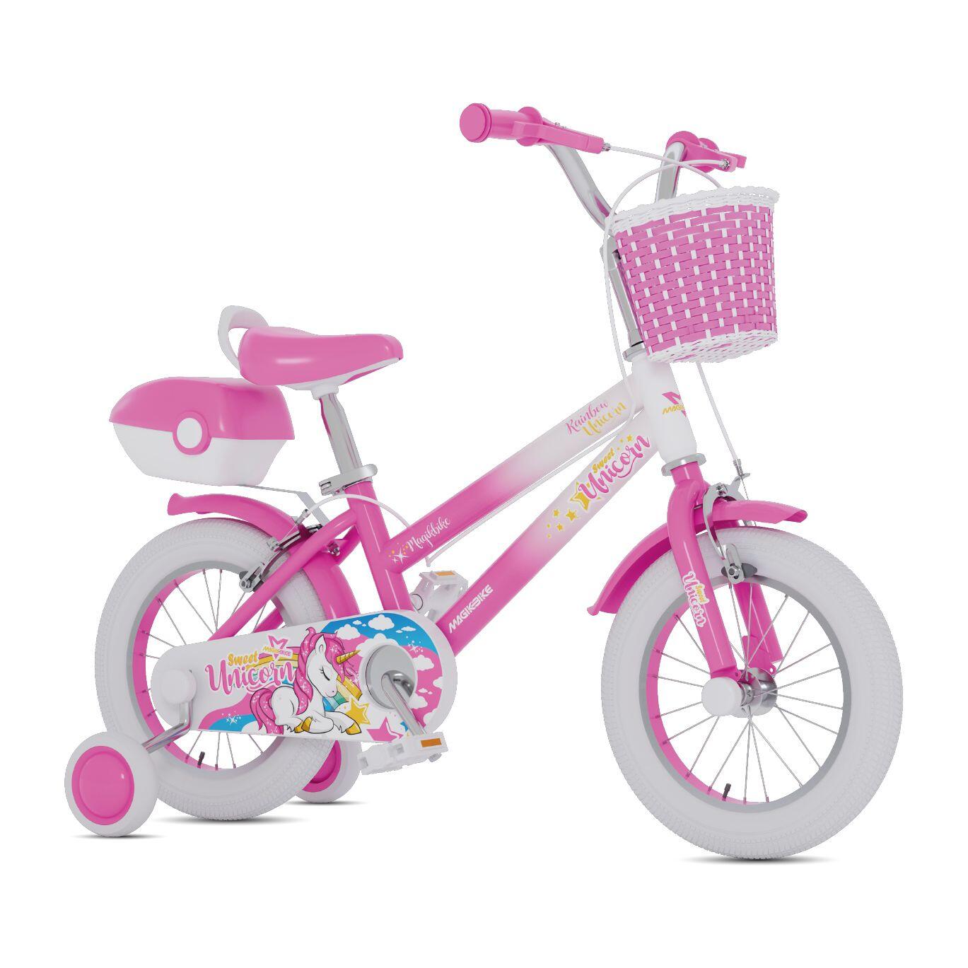 Bicicleta de criança 16 polegadas magikbike rainbow unicorn 5-7 anos