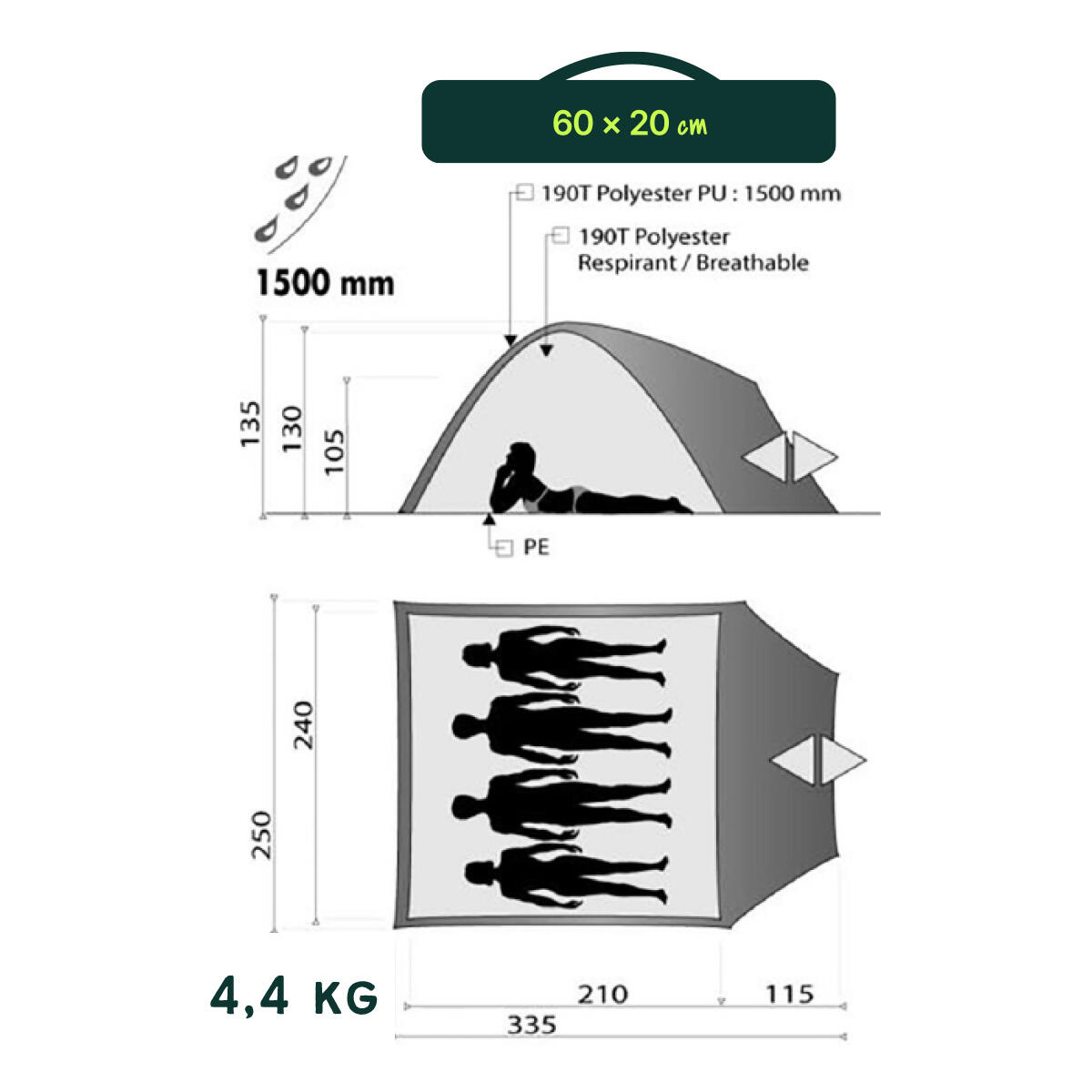 Tenda Corte 4 Wilsa 3/3