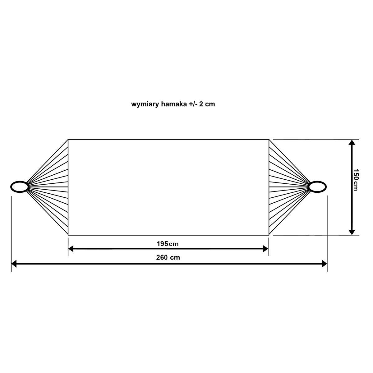 Hamak kempingowy 2-osobowy 200X150CM z pokrowcem 6/6
