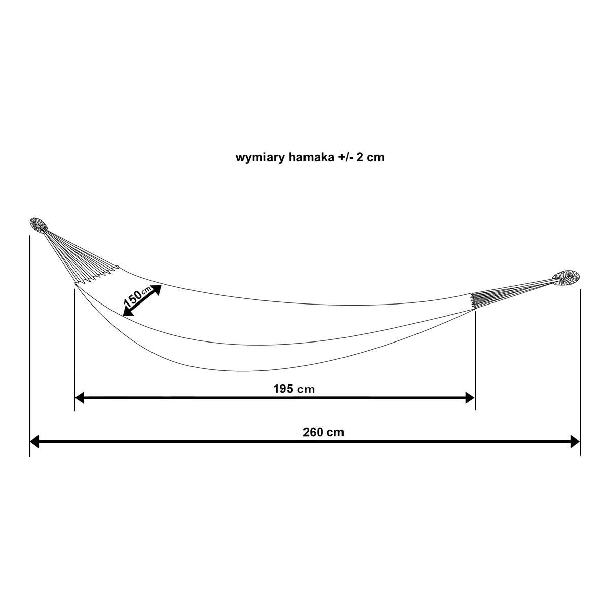 Hamak kempingowy 2-osobowy 200X150CM z pokrowcem 5/6