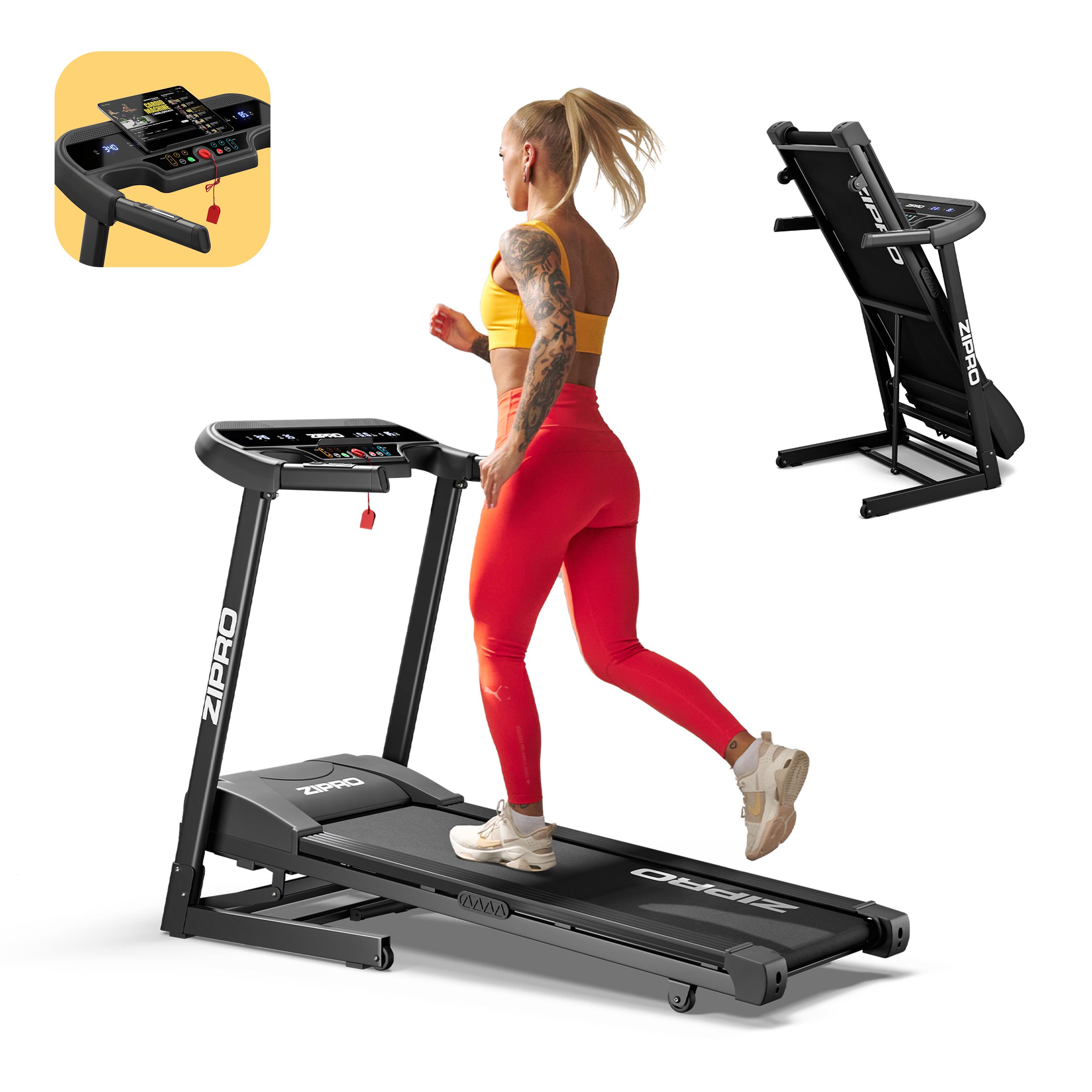 Passadeira de corrida Zipro Pulse 120×42 cm 12 km/h, LED, inclinação motorizada