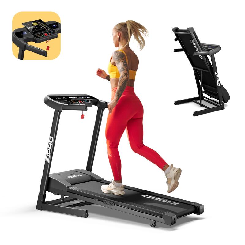 Tapis de course pliant Zipro Pulse 120×42 cm 12 km/h, 15 positions d'inclinaison