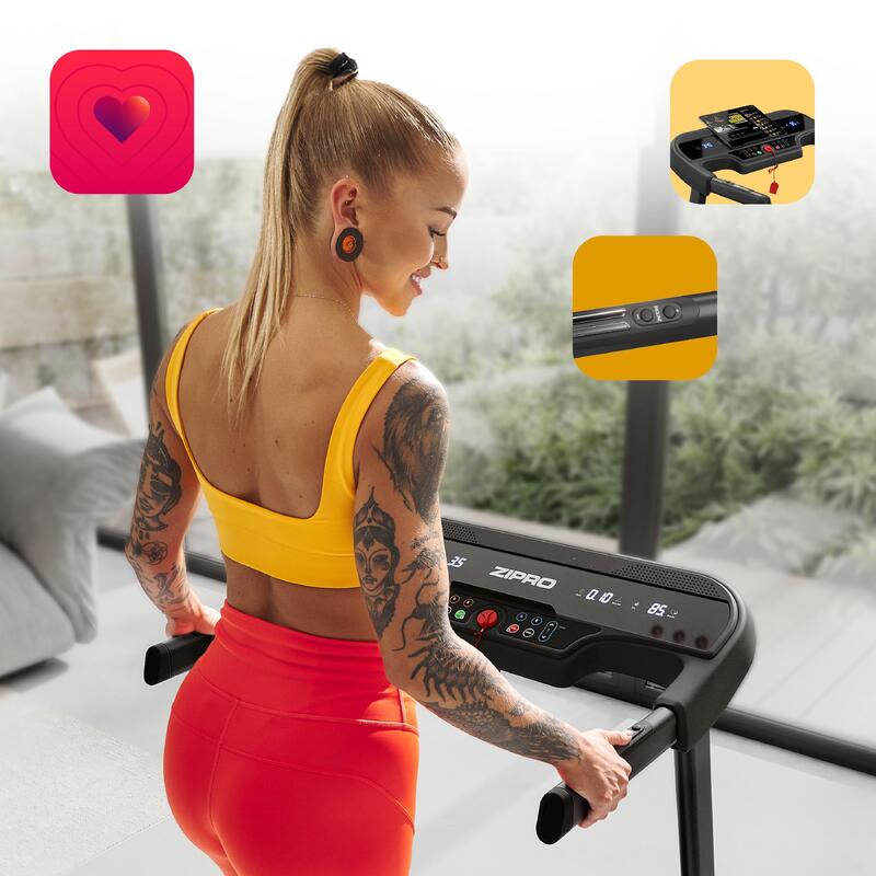 Futópad Zipro Pulse 120×42 cm 12 km/h, LED, motoros dőlésszöggel