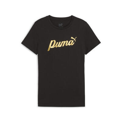 Meisjes-t-shirt puma ess+ script metallic