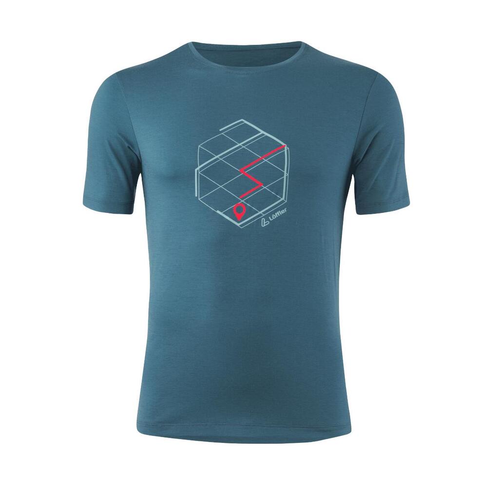 Tracking Merino Light Dark Petrol Men's T-Shirt - Blue