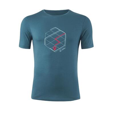 T-Shirt Tracking Merino Light Dark Petrol Herren – Blau