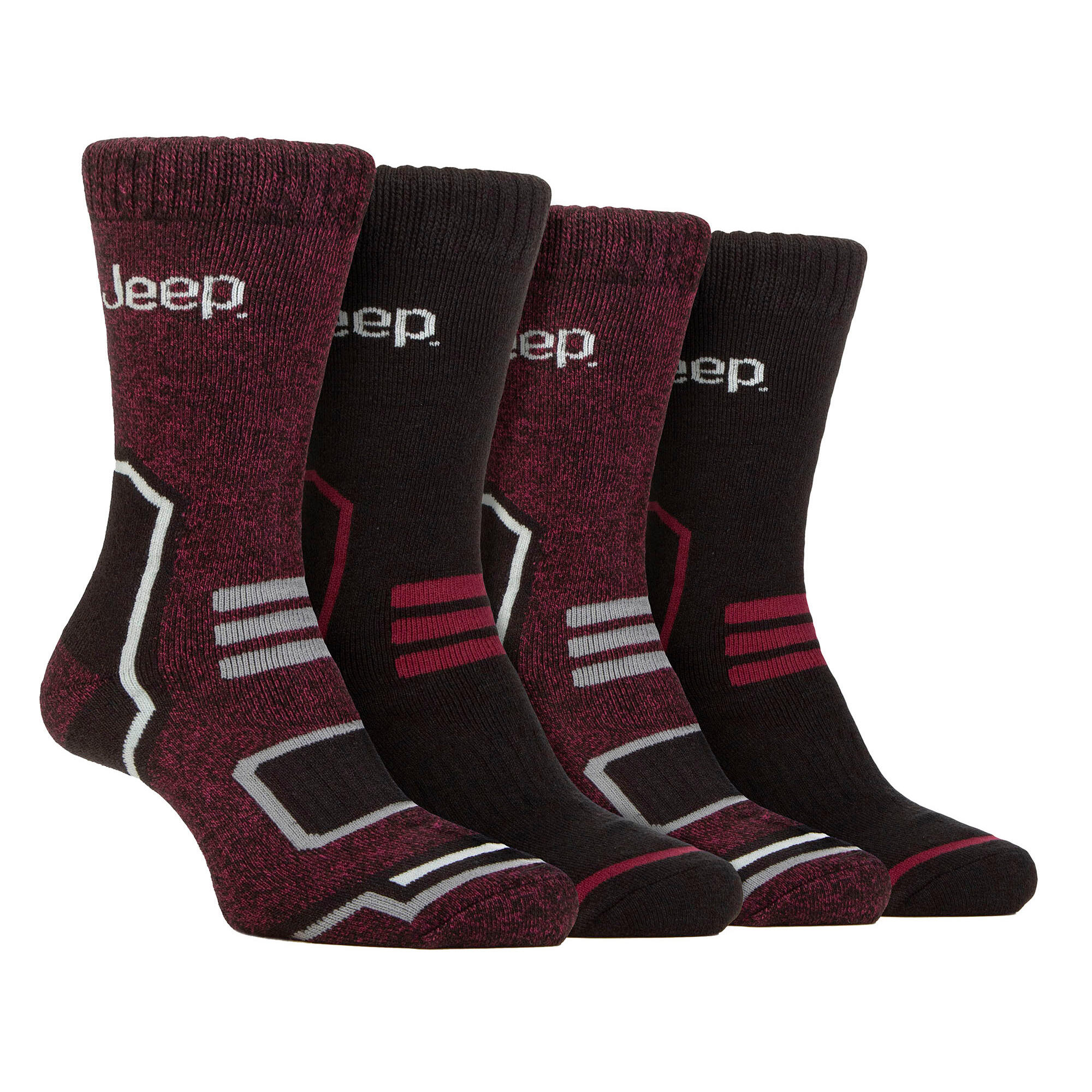 JEEP 4 Pack Mens Warm Thermal Boot Socks for Winter