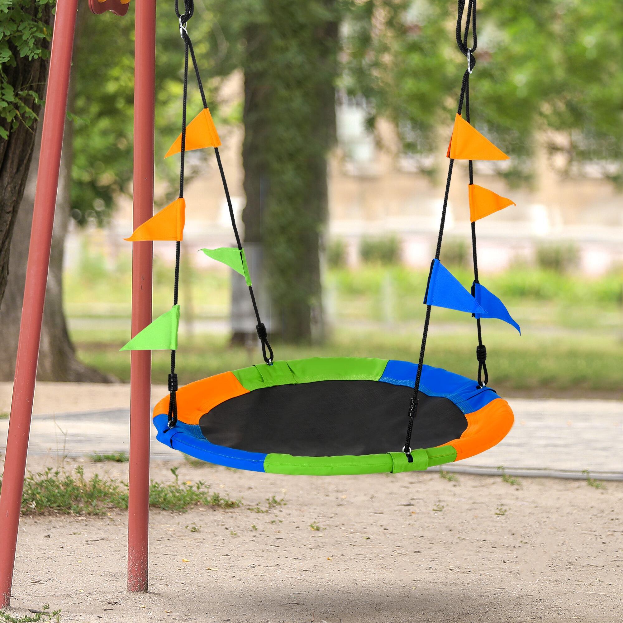 Columpio de Jardín Infantil Outsunny 100x100x180 cm Multicolor 2/7