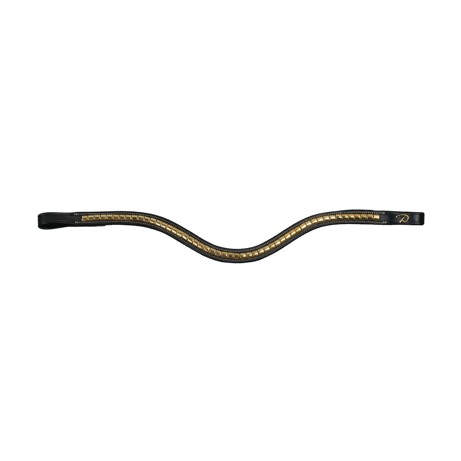 KENTUCKY HORSEWEAR Brass Clincher frontriem V-vorm Zwart Cob