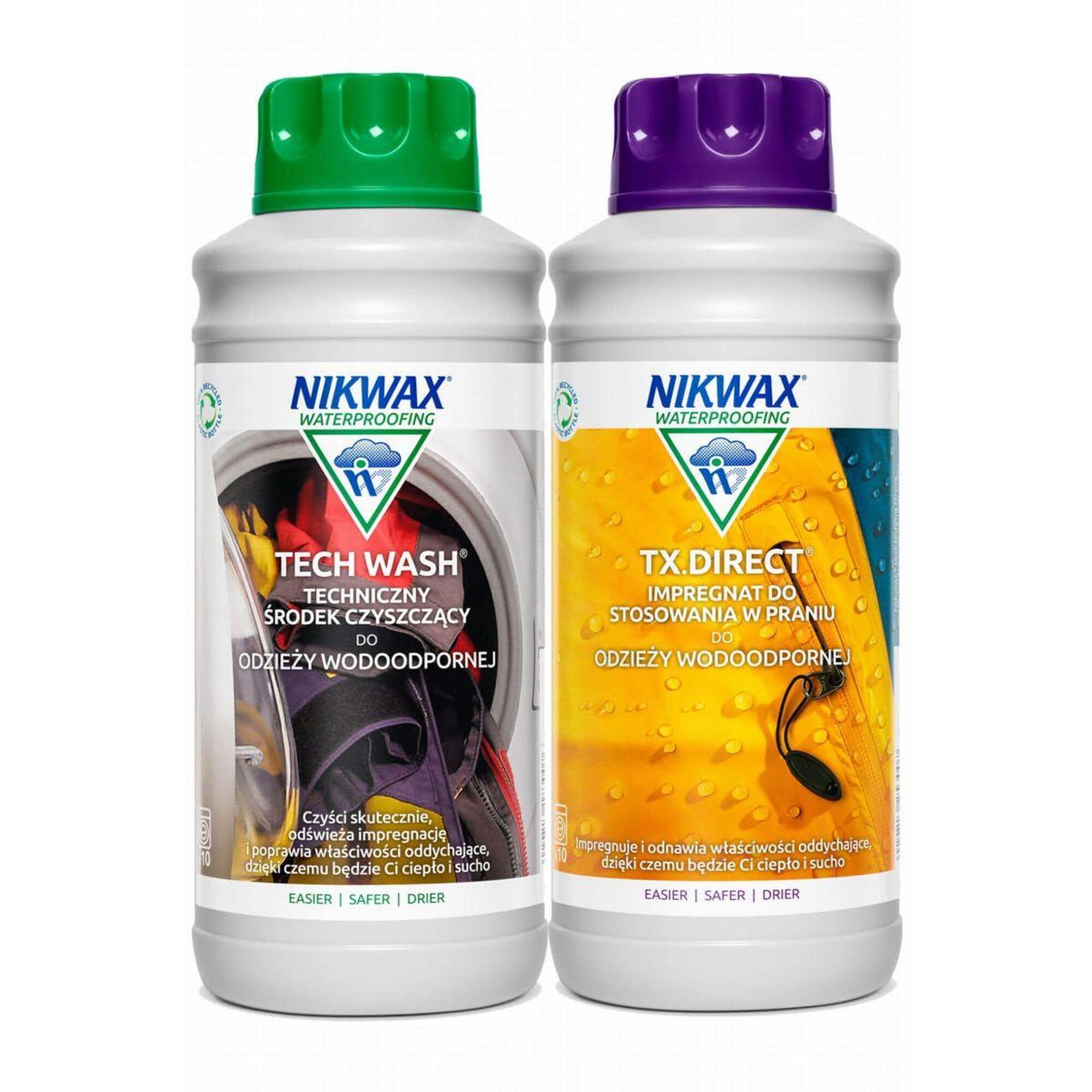 Lessive technique + imperméabilisant pour textiles membranés ou non TWIN PACK 1L