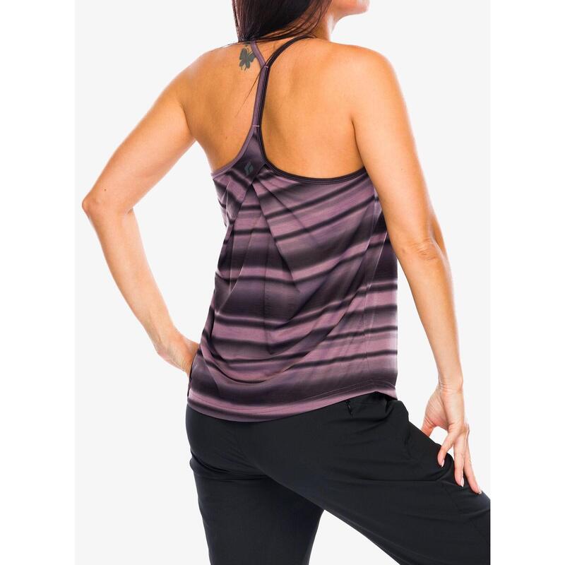 Tricou de drumeție pentru femei Black Diamond Integrale Tank dungi mulberry