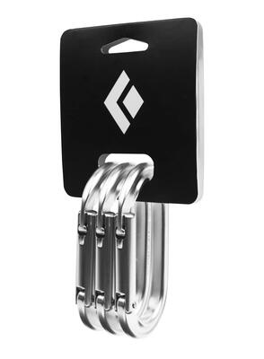Black diamond oval keylock karabiner 3-pack - gepolijst