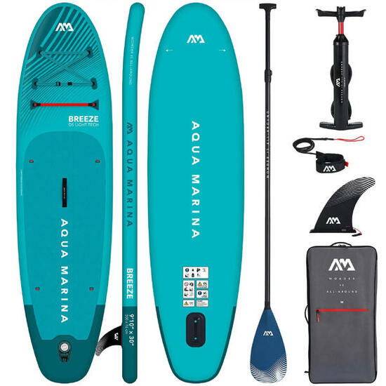 Aqua Marina Breeze 300 cm aufblasbares SUP Board Blau + CARBON Paddel