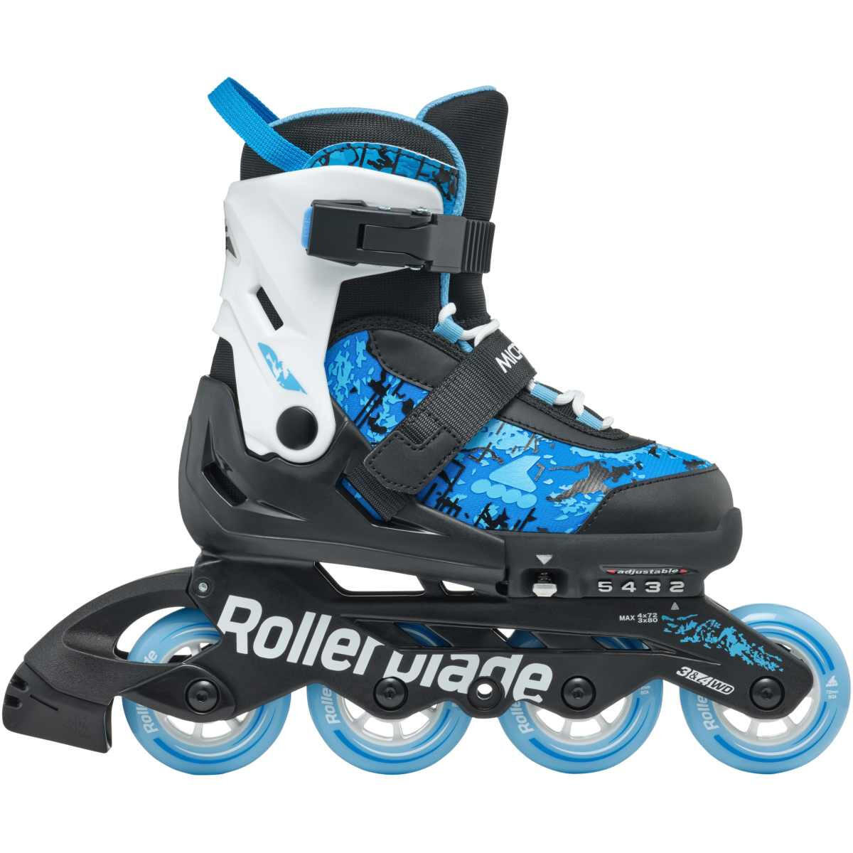 ROLLERBLADE Roller Fitness Enfant Microblade SL Noir Bleu Ciel 6/7