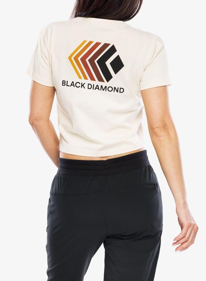 Koszulka z nadrukiem damska Black Diamond Faded Crop SS Tee