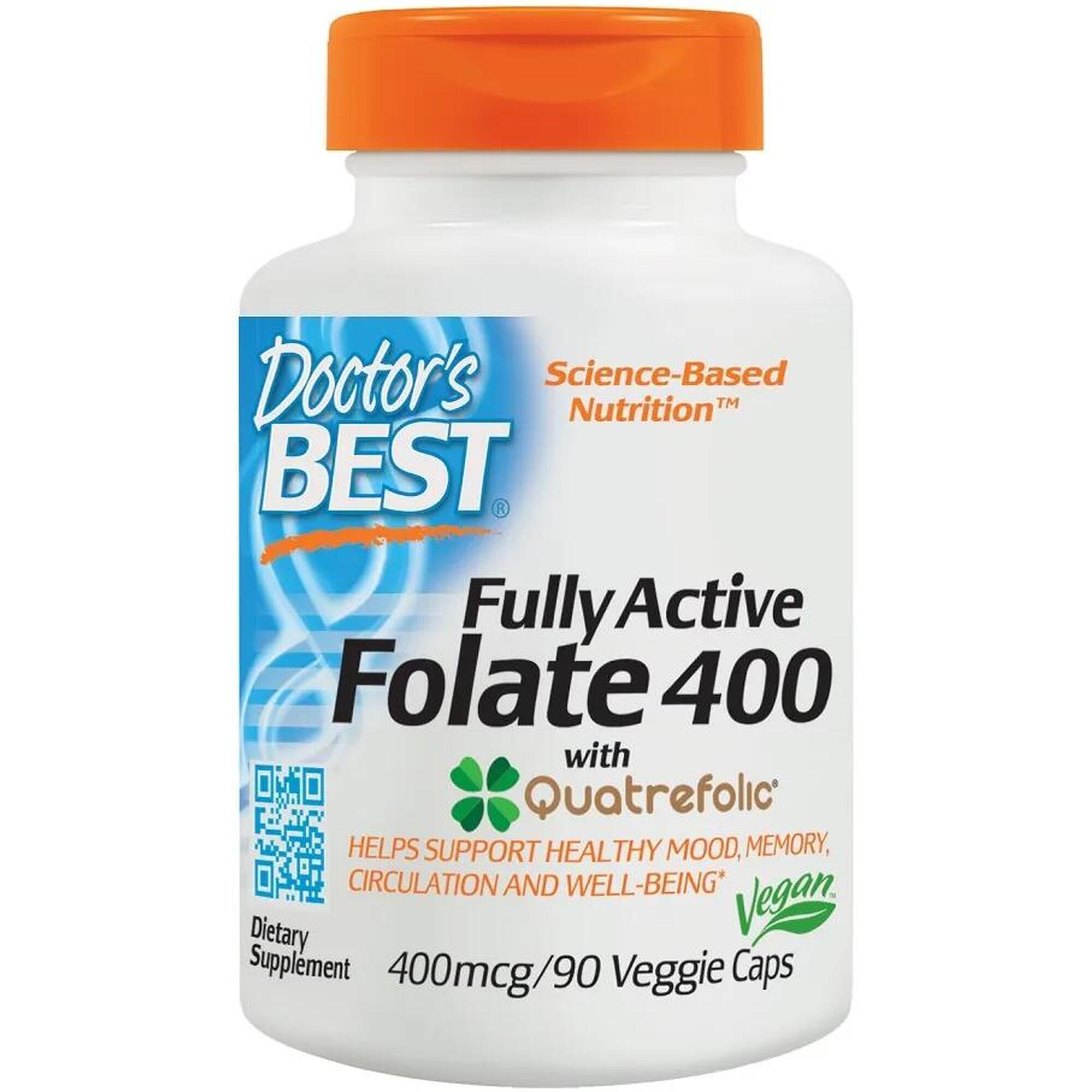 Fully Active Folate 400 with Quatrefolic 400µg Doctor's Best 90 vkaps