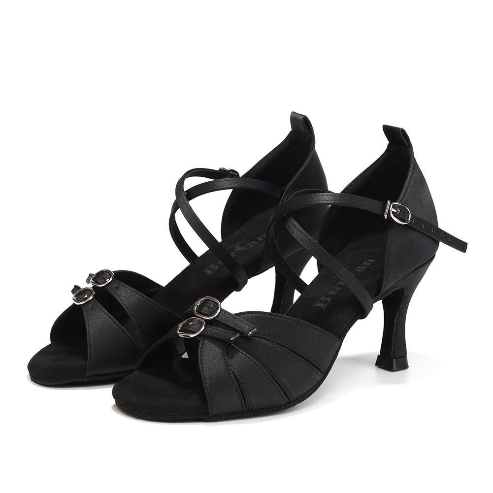 Sapatos de dança latino Burtan "malaga" salsa kizomba - preto 7 cm 2/7