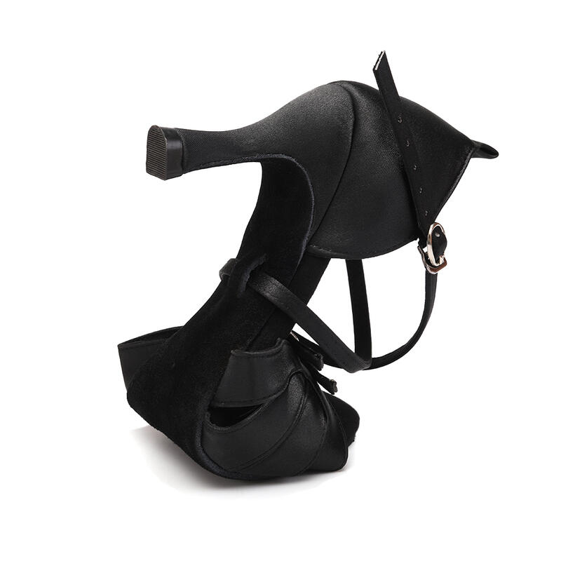 Burtan chaussures de danse latino salsa kizomba "malaga" - noir 7 cm