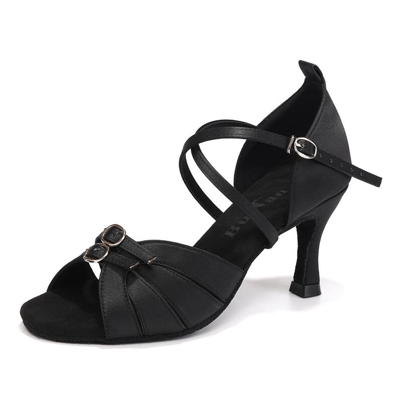 Burtan "malaga" pantofi de dans salsa kizomba latino - negri 7 cm
