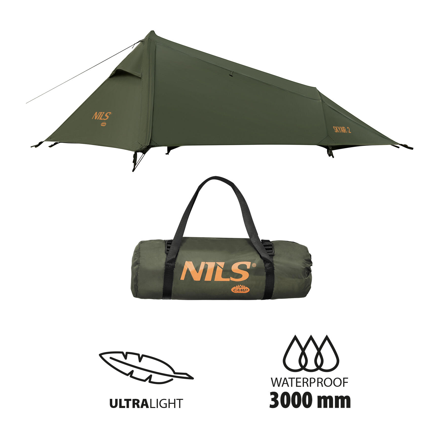 Trekkingtent lichte, compacte 2-persoons  (2,4 kg), NILS CAMP NC2502 4/7