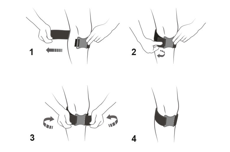Genouillère de maintien unisexe pour tendon sous-patellaire noir 2/4