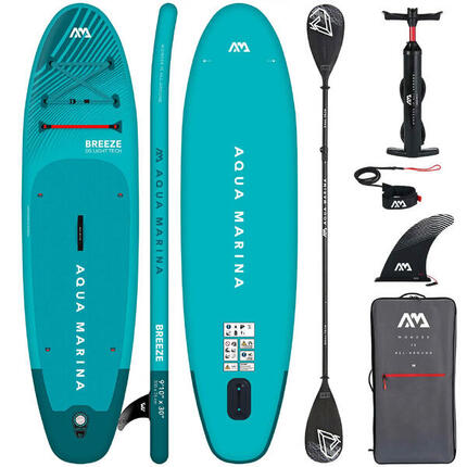 Aqua Marina Breeze 300 cm aufblasbares SUP Board Blau + Dual-Tech Paddel