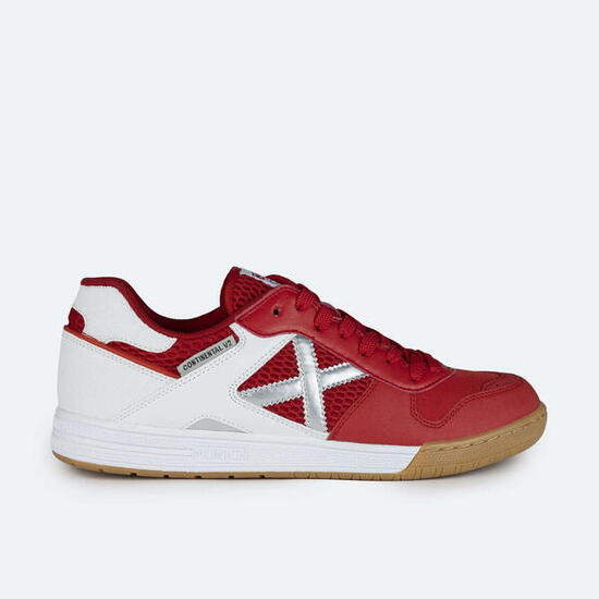 Zapatilla de futbol sala MUNICH Continental V2 blanco y rojo