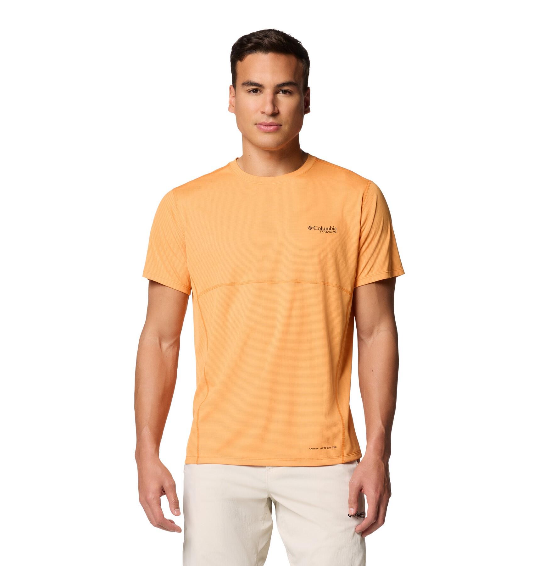 T-shirt technique Columbia Cirque River Pro Orange manches courtes 1/7