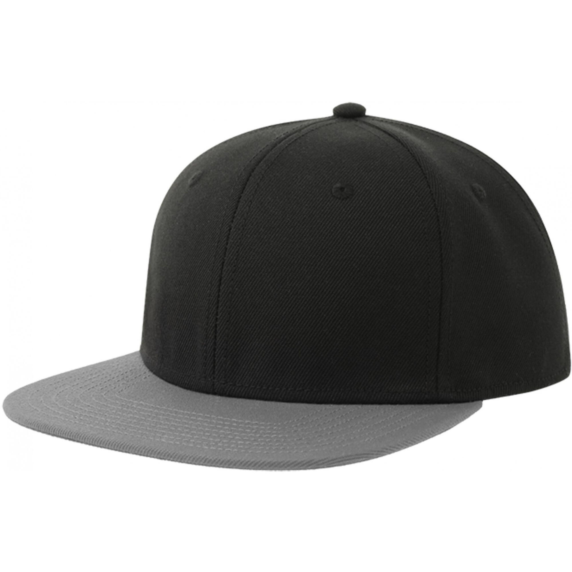 Contrast Flat Peak Snapback Cap (Black/Grey) 2/2