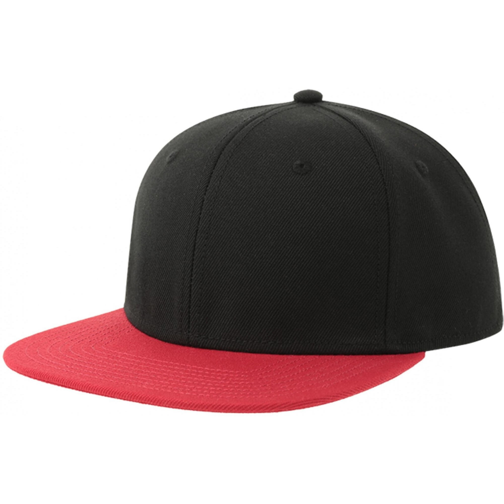 Contrast Flat Peak Snapback Cap (Black/Red) 2/2