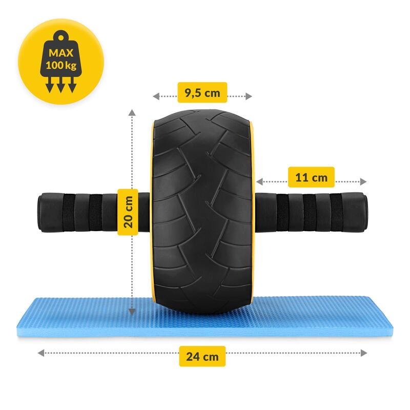 Roată largă pentru exerciții abdominale 4FIZJO AB WHEEL XL