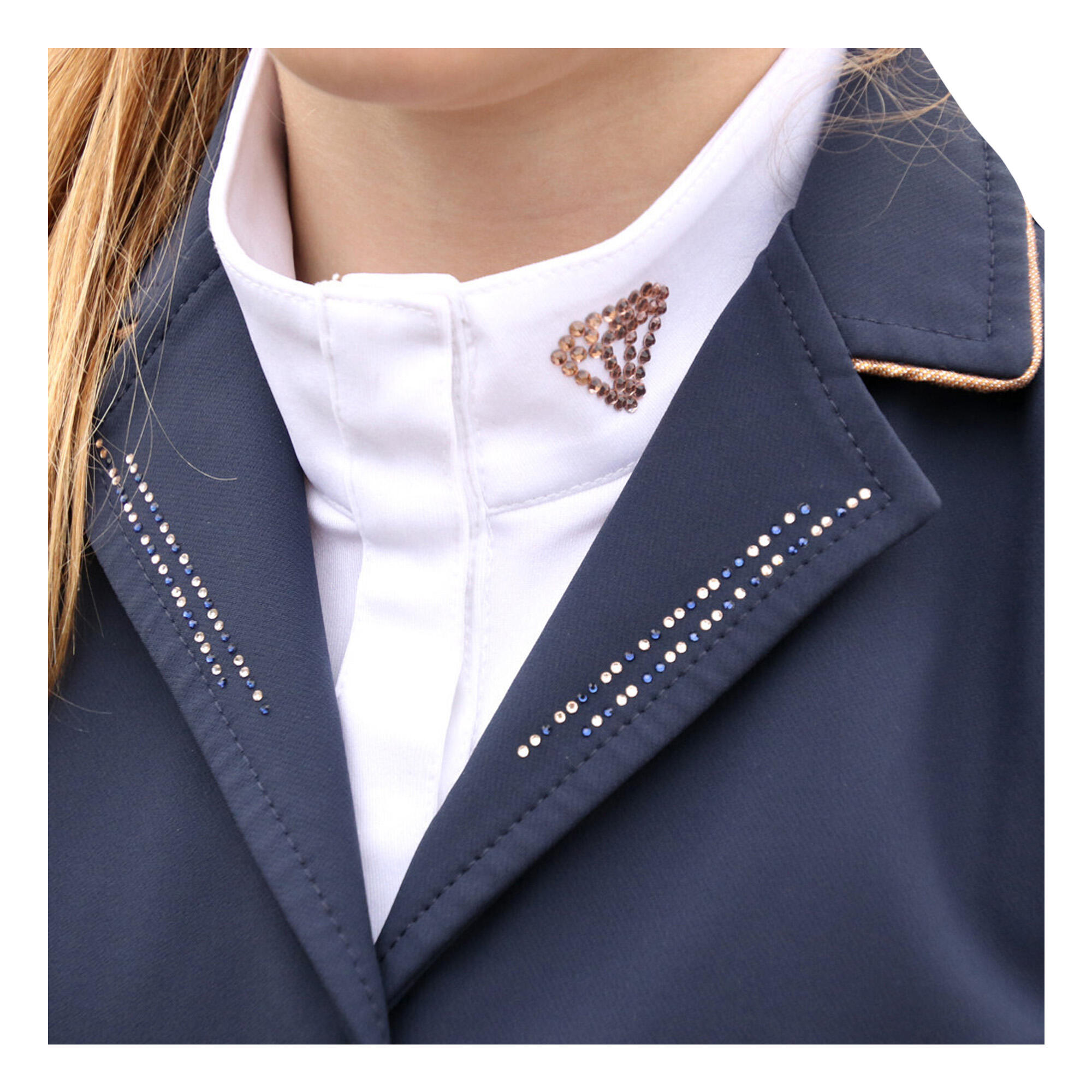 Childrens/Kids Cadiz Mizs Competition Jacket (Navy/Rose Gold) 3/4