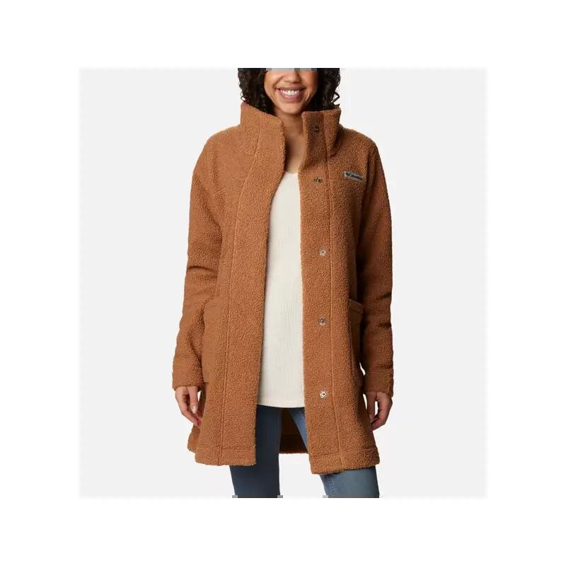COLUMBIA Veste Longue en polaire Panorama Femme - Camel Brown 2/6
