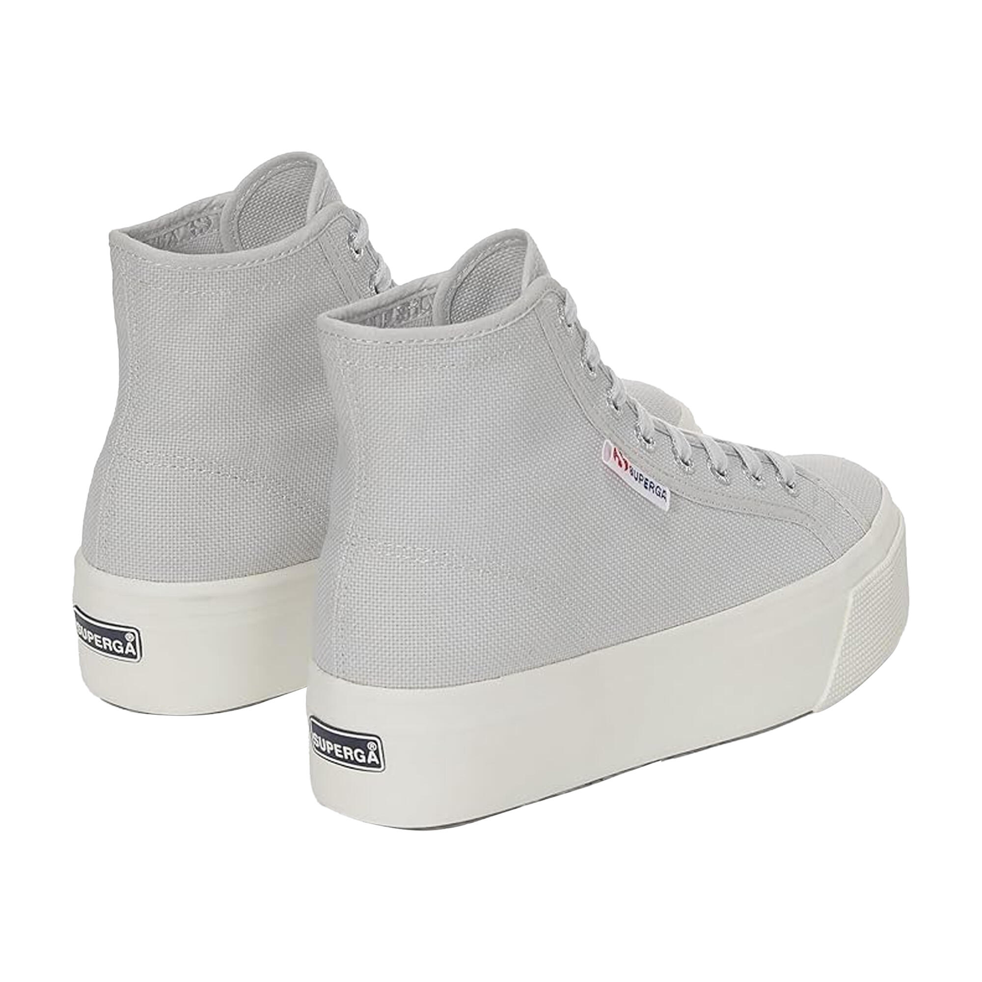 Womens/Ladies 2708 Lace Up High Tops (Grey Silver/Avorio) 2/4