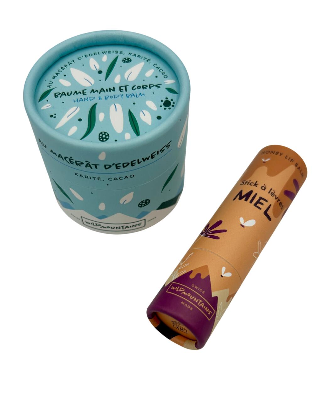 Kit bálsamo labial mel / bálsamo para mãos e corpo edelweiss