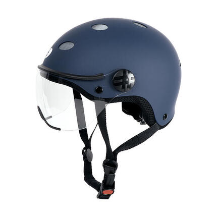 CITY fietshelm met kleurenvizier DEEP BLUE.