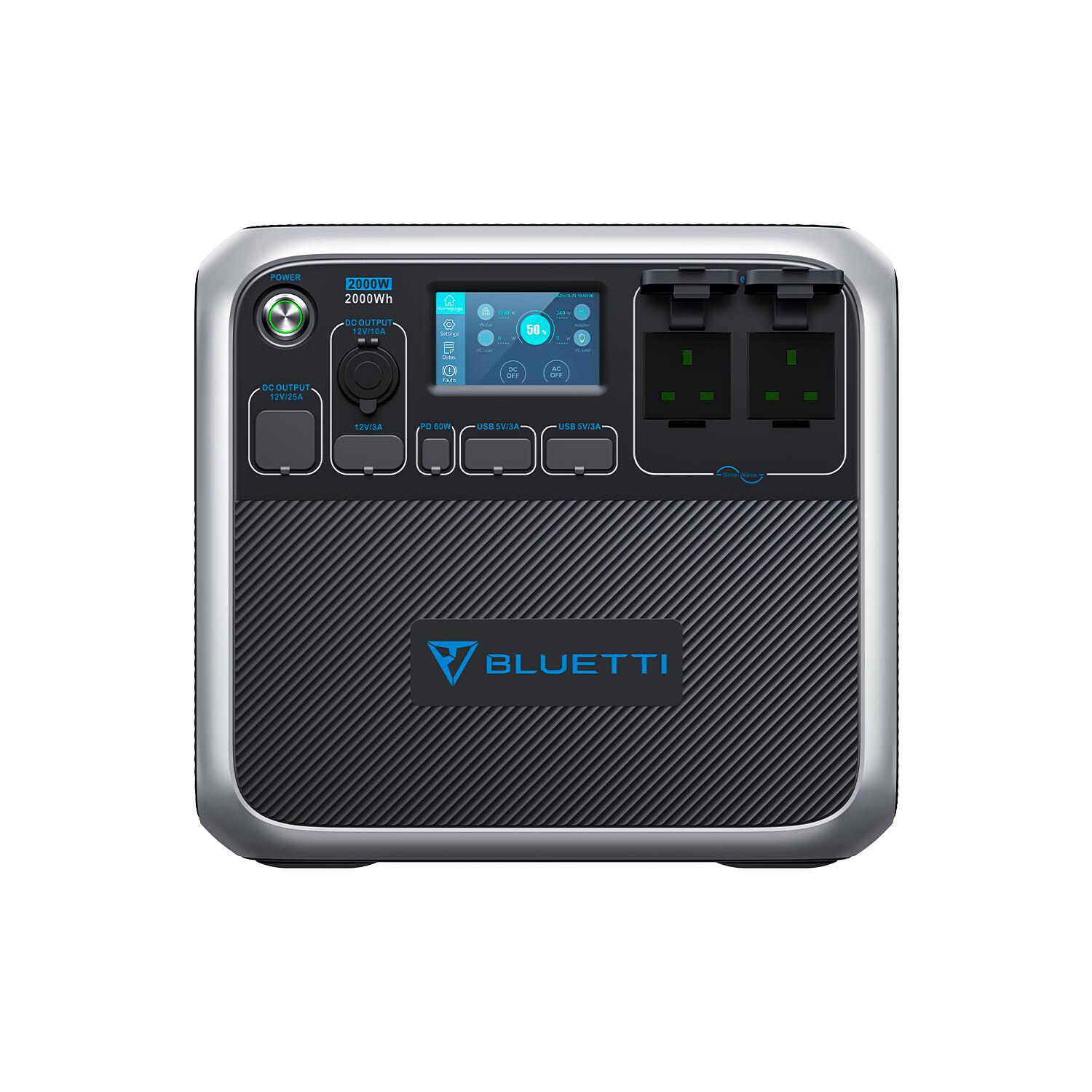 Gerador solar BLUETTI AC200P 2000W para campismo (versão do Reino Unido)