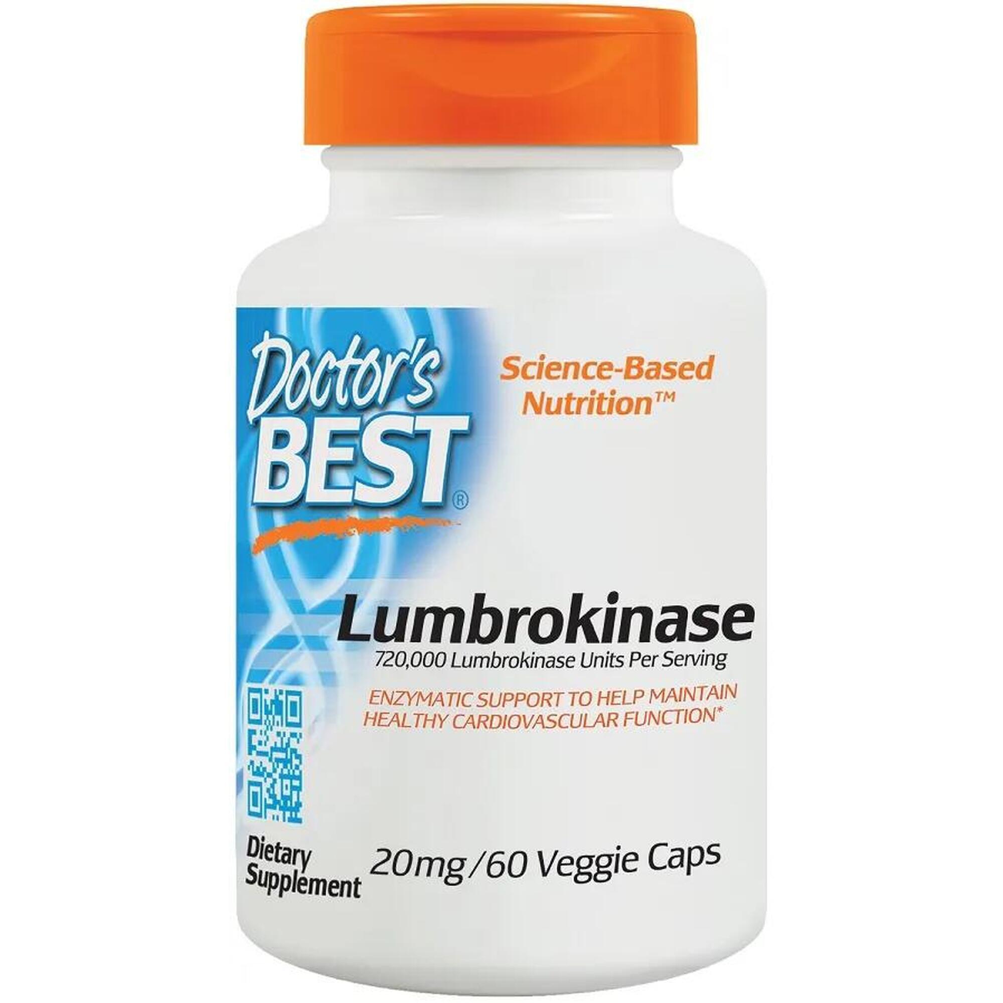 Lumbrokinaza 20mg Doctor's Best 60 vkaps