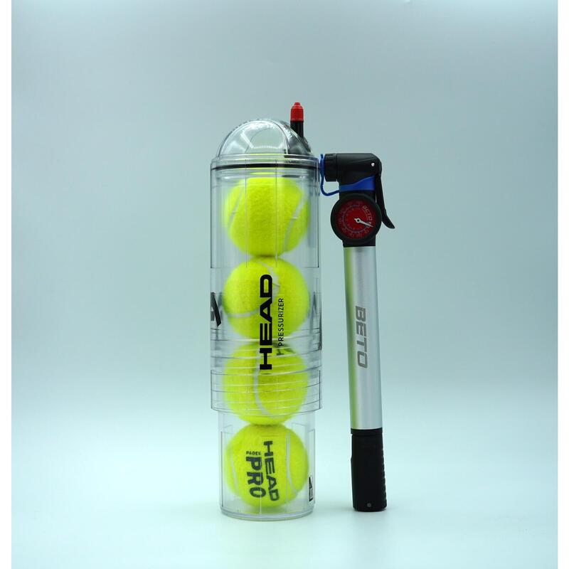 Presurizator pentru mingi de tenis și padel | HEAD X4 PUMP + Pompă de aer 27cm
