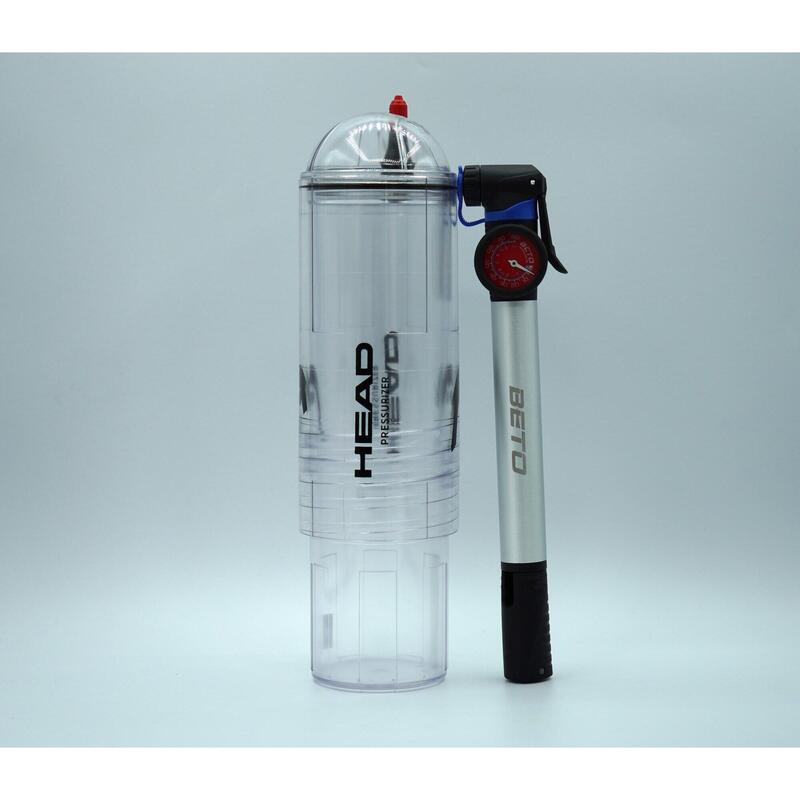 Tlakovač tenisových a padelových míčků | HEAD X4 PUMP + Vzduchová pumpa 27 cm