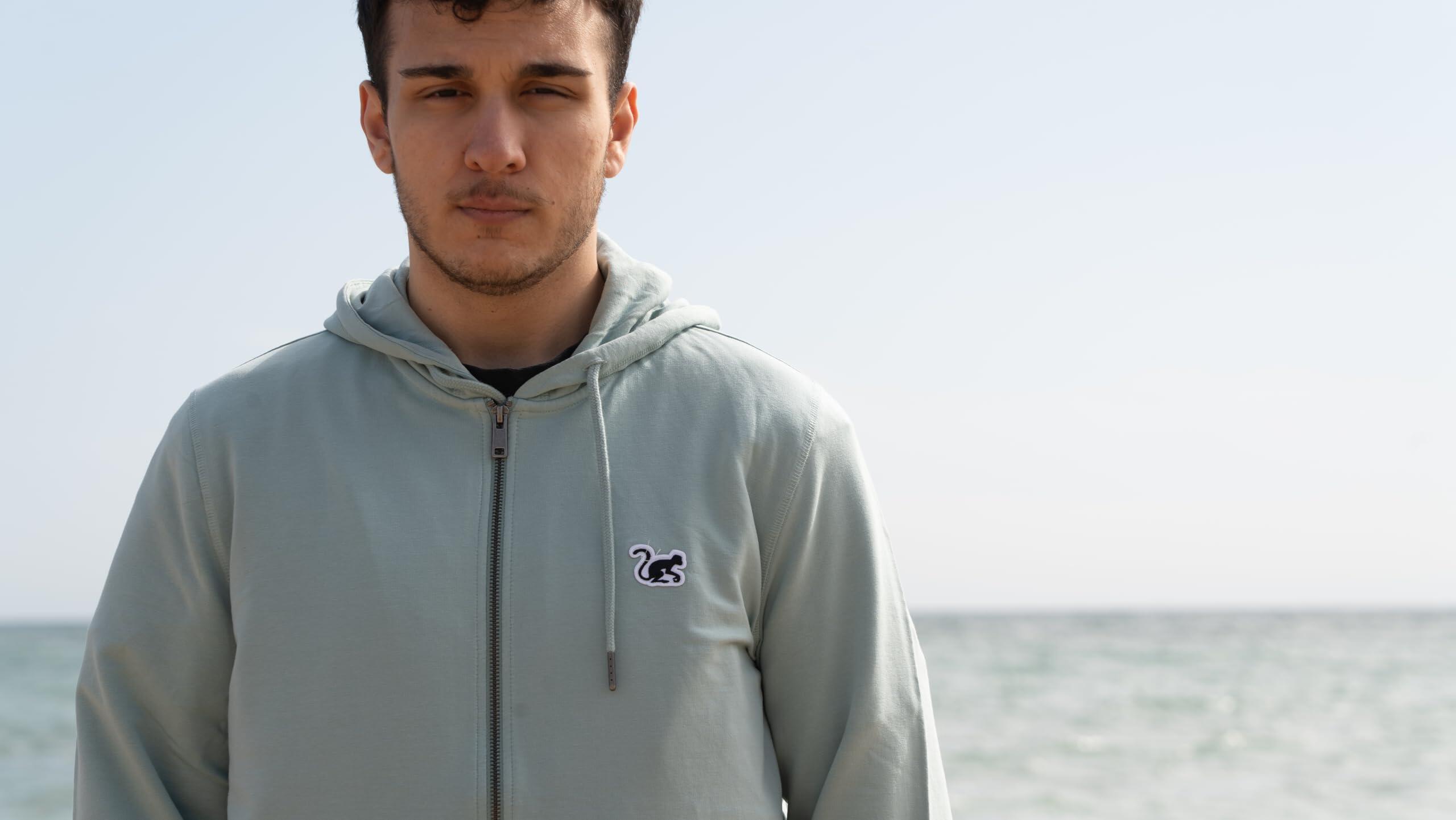 Sudadera Capucha cremallera - Hombre/Mujer - Ecológica (Sage) 3/7